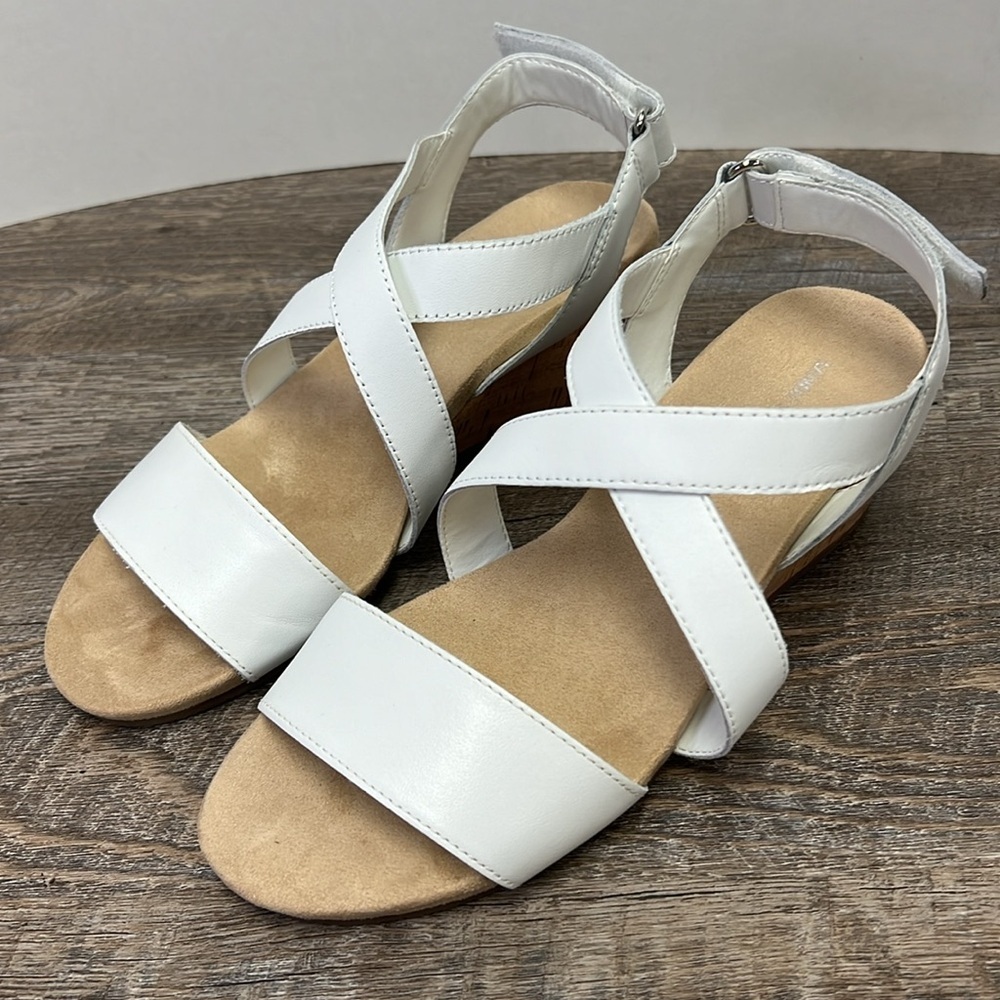 Lands End Comfort Cork Wedge Sandals Size 8D